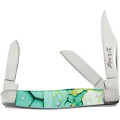 Elk Ridge 42453LG Stockman Knife Light Green Handles