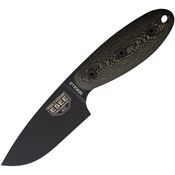 ESEE ENCILLOR Sencillo Black A2 Drop Point Fixed Blade Knife Black/Brown Micarta Handles