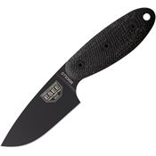 ESEE ENCILLOB Sencillo Black A2 Drop Point Fixed Blade Knife Black Micarta Handles