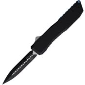 EOS 119 Auto Harpoon Two Tone Double Edge Dagger OTF Knife Black/Blue Handles