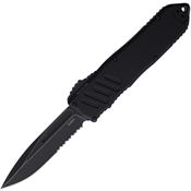 Guardian Tactical 113612 Auto Recon 040 Black Stonewash Part Serrated Elmax Spear Point OTF Knife Black Handles