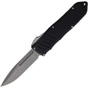 Guardian Tactical 113511 Auto Recon 040 Stonewash Elmax Spear Point OTF Knife Black Handles