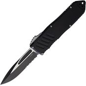 Guardian Tactical 113212 Auto Recon 040 Two Tone Part Serrated Elmax Spear Point OTF Knife Black Handles