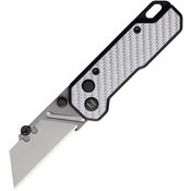 Hightron 02WHT Vector Utility ButtonLock Knife Black G10/White Carbon Fiber Handles