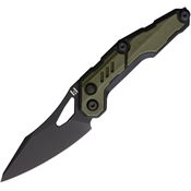 Hightron 04GRN Spectron Black Sheepfoot ButtonLock Knife Black/OD Green Handles