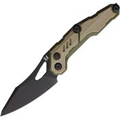 Hightron 04KHK Spectron Black Sheepfoot ButtonLock Knife Khaki Handles