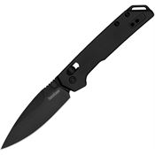 Kershaw 2051BLK Mini Iridium Black D2 Carbon Steel Spear Point DuraLock Knife Black Handles