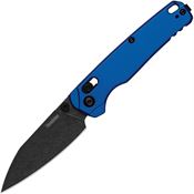 Kershaw 6105NBBW Bel Air Blackwash Drop Point DuraLock Blue Handles