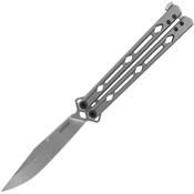 Kershaw 5150MAG Lucha Stonewash MagnaCut Clip Point Butterfly Knife Bead Blast Handles