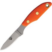 Knives Of Alaska 00041FG Badger D2 Carbon Steel Fixed Blade Knife Orange Suregrip Handles