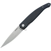 Kubey 361A MOS Hydra Stonewash Spear Point Linerlock Knife Black Handles