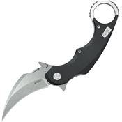 Kubey 298A Rogue Black Karambit Knife Black G10 Handles