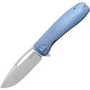 Kubey 353B Supercell Stonewash Drop Point Linerlock Knife Blue Handles