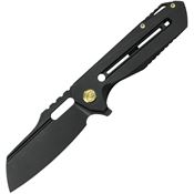 Kubey 290F Atlas Black Stonewash Framelock Knife Black Stonewash Titanium Handles