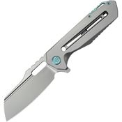 Kubey 290E Atlas Framelock Knife Gray Titanium Handles