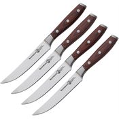 Messermeister L868454S Avanta Steak Knife Set Brown Wood Handles