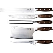 Messermeister BBQB Avanta 6 Piece Knife Set Brown Pakkawood Handles