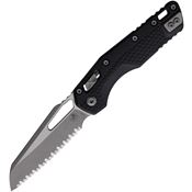 Microtech 210T12APPMBK MSI Apocalyptic Serrated Sheepsfoot Ram-Lok Knife Black Tri-Grip Handles