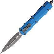 Microtech 22510APBL Auto Dirac Apocalyptic Double Edge Dagger OTF Knife Blue Handles