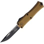 Microtech 1703M1TA30 Auto Hera II Mini 30th Anni Two Tone Single Edge OTF Knife Tan Handles