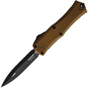 Microtech 1702M1TA30 Auto Hera II Mini 30th Anni Two Tone Double Edge Dagger OTF Knife Tan Handles