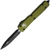 Microtech 1221OD Auto Ultratech Two Tone Double Edge Dagger OTF Knife OD Green Handles