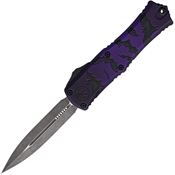 Microtech 1702M1HWBAS Auto Hera II Mini Apocalyptic Double Edge Dagger OTF Knife Burgandy/Bat Artwork Handles