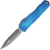 Microtech 124210MBL Auto Cypher II Apocalyptic Double Edge Dagger OTF Knife Marbled Blue Handles