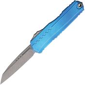 Microtech 124110MBL Auto Cypher II Apocalyptic Wharncliffe OTF Knife Blue Marbled Handles