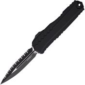 Microtech 12423T Auto Cypher II Serrated Two Tone Double Edge Dagger OTF Knife Black Handles