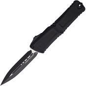 Microtech 11421T Auto Combat Troodon Gen III Two Tone Double Edge Dagger OFT Knife Black Handles