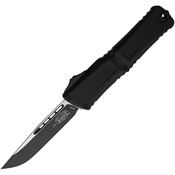 Microtech 11431T Auto Combat Troodon Gen III Black Single Edge Clip Point OTF Knife Black Handles