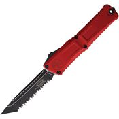 Microtech 11443RD Auto Combat Troodon Gen III Serrated Two Tone Tanto OTF Knife Red Handles