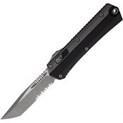 Microtech 18511AP Auto Glykon Apocalyptic Part Serrated Tanto OTF Knife Apocalyptic/Black Handles