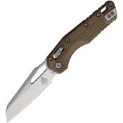 Microtech 210T11PMDE30 MSI 30TH Part Serrated Stonewash Double Edge Ram-Lok Knife Dark Earth Handles