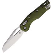 Microtech 21010FLOD MSI Stonewash Sheepsfoot Ram-Lok Knife OD Green Fluted Handles