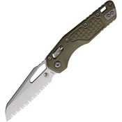 Microtech 21012FRGTOD MSI Serrated Stonewash Ram-Lok Knife OD Green Frag Handles