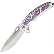 Mtech A2010PL Assist Open Linerlock Knife Purple Handles