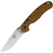 Ontario 8870TN RAT IA SP Assist Open Linerlock Knife Tan G10 Handles