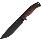 Ontario 8651 RAT-7 Adventurer Black Carbon Steel Fixed Blade Knife Wood Handles