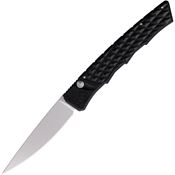 Piranha P23BK Auto Crossfire Mirror Button Lock Knife Black Handles