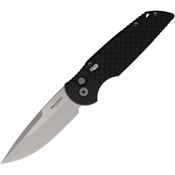 Pro Tech TR3X1MSW Auto Tactical Response 3 Stonewash 154CM Drop Point Knife Black Handles