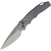 Pro Tech T4105FBWGREY Auto Tactical Response 4 Stonewash Drop Point Knife Gray Handles