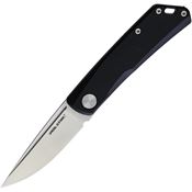 Real Steel 7031 Luna Lite Satin D2 Carbon Steel Slip Joint Knife Black Handles