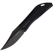 Real Steel 7051BB Ventus Lite Black D2 Carbon Steel Clip Point Slip Joint Knife Black Handles