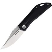 Real Steel 7051SB Ventus Lite Black D2 Carbon Steel Clip Point Slip Joint Knife Black Handles