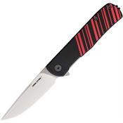 Real Steel 6052 Karly Satin VG-10 Linerlock Knife Black/Red Handles