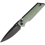 Real Steel 7714NB Sacra Pro Black Crossbar Lock Knife Jade G10 Handles