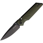 Real Steel 7714GB Sacra Pro Black Crossbar Lock Knife OD Green G10 Handles