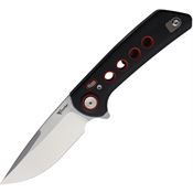 Reate PLXF1 PL-XF Stonewash Nitro V PivotLock Knife Red Liners Black Micarta Handles